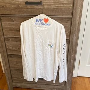 Vineyard Vines White Logo Long Sleeve Tee